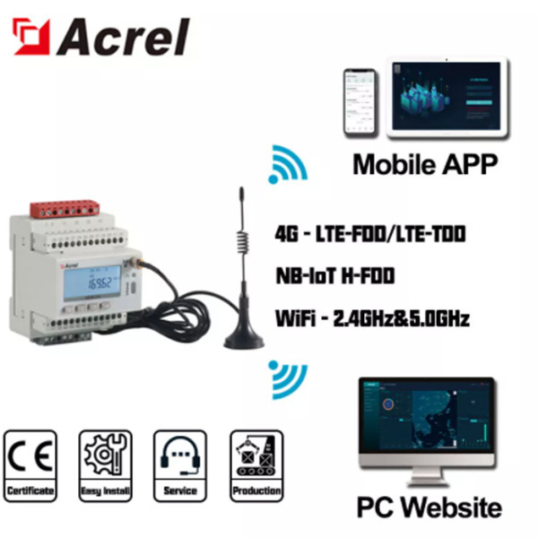 Acrel ADW300 Three Phase Wireless Energy Meter With Smart Phone App Din Rail Wifi Meter For Towers